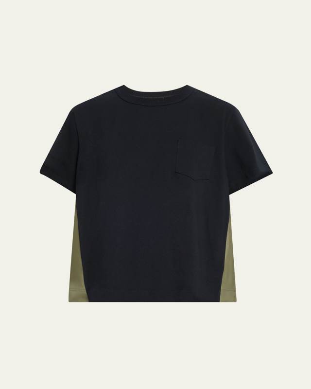 Hybrid Nylon Twill Pleat Back Tee